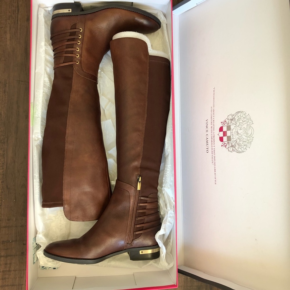 Vince Camuto Payge Brown Leather Boots